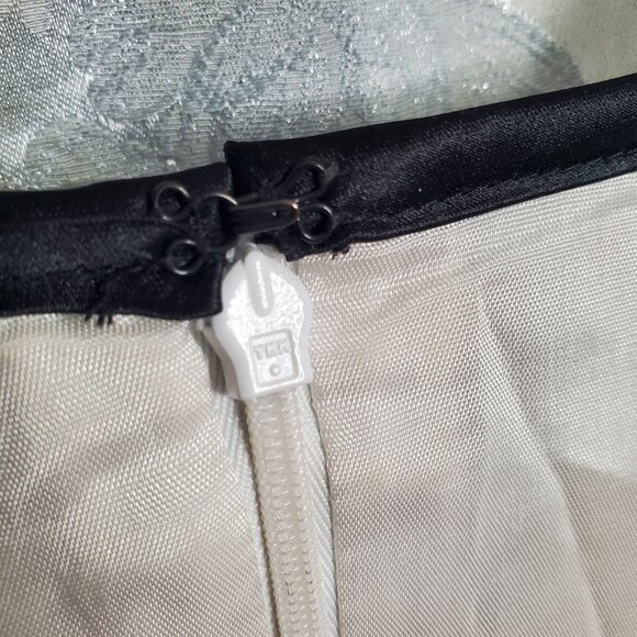 Jessica McClintock Gunne Sax 7 8 Dress Strapless Floral Metallic Brocade Tulle - Picture 10 of 16